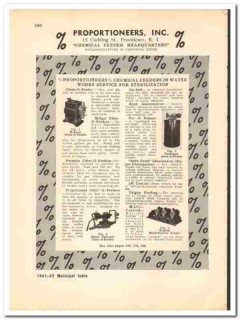 Proportioneers Inc 1941 vintage municipal catalog chemical feeders Proportioneers Inc 1941 vintage municipal catalog chemical feeders