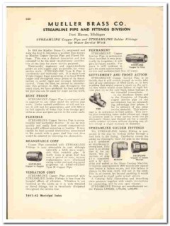 Mueller Brass Company 1941 vintage plumbing catalog pipe fittings