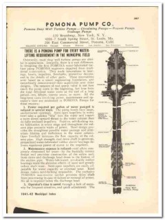 Pomona Pump Company 1941 vintage municipal catalog water-lifting Pomona Pump Company 1941 vintage municipal catalog water-lifting