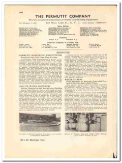 Permutit Company 1941 vintage municipal catalog water conditioning Permutit Company 1941 vintage municipal catalog water conditioning