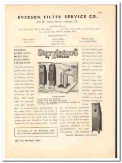 Everson Filter Service Company 1941 vintage municipal catalog water Everson Filter Service Company 1941 vintage municipal catalog water