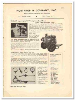 Northrop Company 1941 vintage municipal catalog pumps water works test Northrop Company 1941 vintage municipal catalog pumps water works test