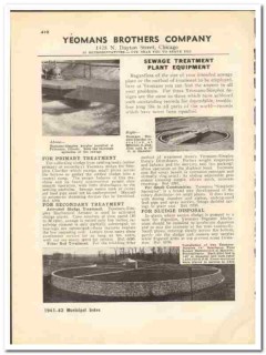 Yeomans Brothers Company 1941 vintage municipal catalog sewage sludge Yeomans Brothers Company 1941 vintage municipal catalog sewage sludge