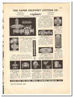 Vapor Recovery Systems Company 1941 vintage municipal catalog valves Vapor Recovery Systems Company 1941 vintage municipal catalog valves