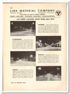 Line Material Company 1941 vintage municipal catalog street lighting Line Material Company 1941 vintage municipal catalog street lighting