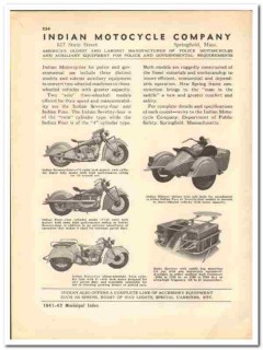 Indian Motorcycle Company 1941 vintage municipal catalog police 74 4 Indian Motorcycle Company 1941 vintage municipal catalog police 74 4