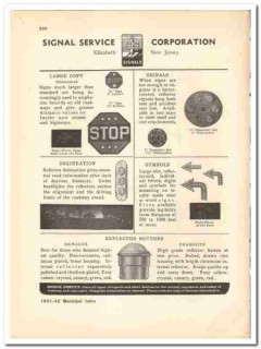 Signal Service Corp 1941 vintage sign catalog symbols reflector button Signal Service Corp 1941 vintage sign catalog symbols reflector button