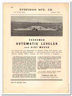 Eversman Mfg Company 1941 vintage municipal catalog automatic leveler Eversman Mfg Company 1941 vintage municipal catalog automatic leveler