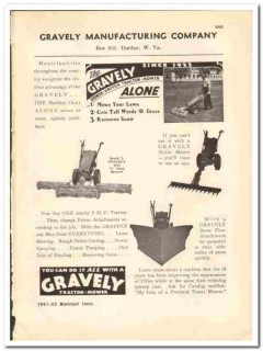 Gravely Mfg Company 1941 vintage tractor catalog mow lawn cut weeds