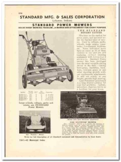 Standard Mfg Sales Corp 1941 vintage tractor catalog power mowers