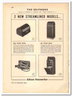 Thomas A Edison Inc 1941 vintage municipal catalog Ediphone dictation Thomas A Edison Inc 1941 vintage municipal catalog Ediphone dictation