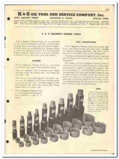 K G Oil Tool Service Company 1954 vintage catalog oilfield fishing K G Oil Tool Service Company 1954 vintage catalog oilfield fishing