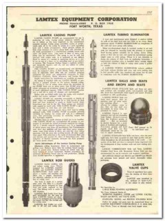 Lamtex Equipment Corp 1954 vintage oil catalog oilfield casing pump Lamtex Equipment Corp 1954 vintage oil catalog oilfield casing pump