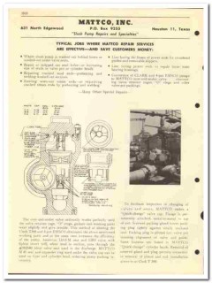 Mattco Inc 1954 vintage oil gas catalog oilfield slush pump repairs Mattco Inc 1954 vintage oil gas catalog oilfield slush pump repairs