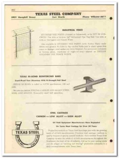 Texas Steel Company 1954 vintage metal catalog fence reinforcing bars Texas Steel Company 1954 vintage metal catalog fence reinforcing bars