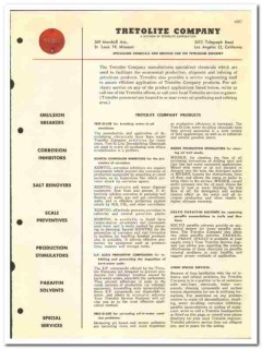Tretolite Company 1954 vintage oil gas catalog oilfield chemicals Tretolite Company 1954 vintage oil gas catalog oilfield chemicals