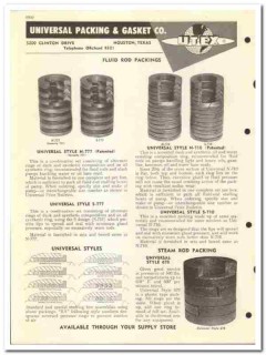 Universal Packing Gasket Company 1954 vintage oil gas catalog oilfield