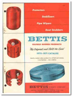 Bettis Rubber Company 1970 vintage oil gas catalog oilfield protectors Bettis Rubber Company 1970 vintage oil gas catalog oilfield protectors