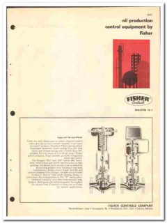 Fisher Controls Company 1970 vintage oil catalog oilfield production Fisher Controls Company 1970 vintage oil catalog oilfield production