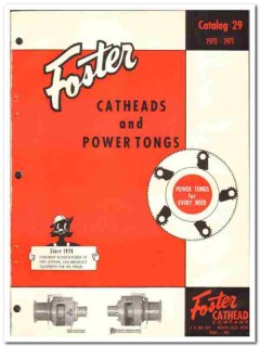 Foster Cathead Company 1970 vintage oil catalog oilfield power tongs
