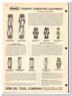 Gem Oil Tool Company 1970 vintage catalog oilfield cementing Gemoco