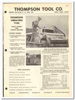 Thompson Tool Company 1970 vintage oil catalog oilfield shale shakers Thompson Tool Company 1970 vintage oil catalog oilfield shale shakers