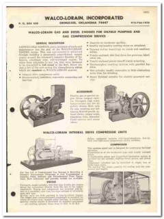 Walco-Lorain Inc 1970 vintage oil catalog oilfield engines gas Diesel Walco-Lorain Inc 1970 vintage oil catalog oilfield engines gas Diesel