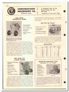 Construction Machinery Company 1957 vintage oil catalog oilfield pumps
