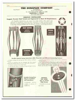 Duraflex Company 1957 vintage oil gas catalog oilfield centralizers Duraflex Company 1957 vintage oil gas catalog oilfield centralizers