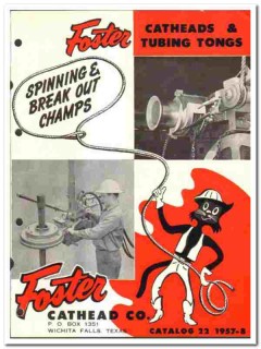 Foster Cathead Company 1957 vintage oil catalog oilfield tubing tongs