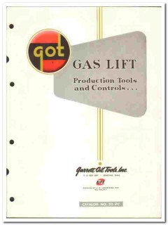 Garrett Oil Tools Inc 1955 vintage catalog oilfield gas lift valves