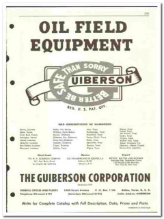 Guiberson Corp 1955 vintage oil gas catalog oilfield equipment