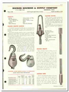 Hacker Machine Supply Company 1955 vintage oil gas catalog oilfield Hacker Machine Supply Company 1955 vintage oil gas catalog oilfield