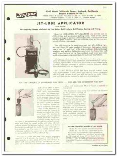Jet-Lube Inc 1955 vintage oil catalog oilfield lubrication applicator Jet-Lube Inc 1955 vintage oil catalog oilfield lubrication applicator