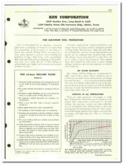 Ken Corp 1955 vintage oil gas catalog oilfield drilling fluids Ken Corp 1955 vintage oil gas catalog oilfield drilling fluids