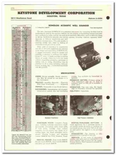 Keystone Development Corp 1955 vintage oil catalog oilfield Sonolog Keystone Development Corp 1955 vintage oil catalog oilfield Sonolog