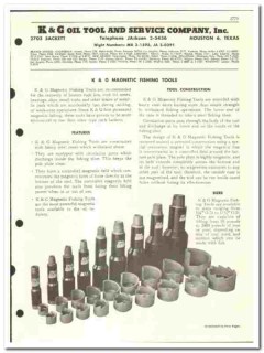K G Oil Tool Service Company 1955 vintage catalog oilfield equipment K G Oil Tool Service Company 1955 vintage catalog oilfield equipment