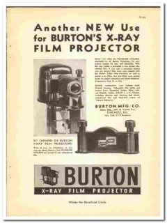 Burton Mfg Company 1938 vintage dental ad x-ray film projector
