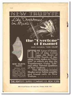 Dentists Supply Company NY 1938 vintage dental ad Trubyte overtone