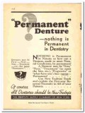Dentists Supply Company NY 1938 vintage dental ad Permanent Denture Dentists Supply Company NY 1938 vintage dental ad Permanent Denture
