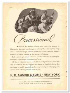 E R Squibb Sons 1938 vintage dental ad Processional E R Squibb Sons 1938 vintage dental ad Processional