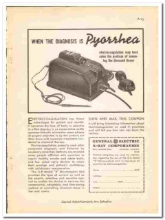 General Electric X-Ray Corp 1938 vintage dental ad Pyorrhea diagnosis