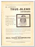 Ideal Tooth Inc 1938 vintage dental ad Myerson True-Blend Anterior 2