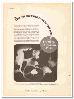International Nickel Company 1938 vintage dental ad Platinum Golds