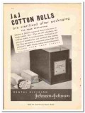 Johnson & Johnson 1938 vintage dental ad cotton rolls sterilized