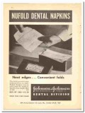 Johnson & Johnson 1938 vintage dental ad Nufold napkins