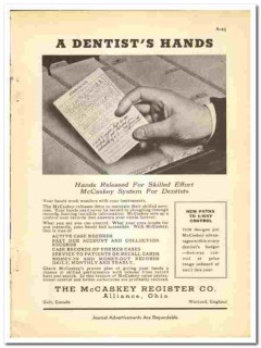 McCaskey Register Company 1938 vintage dental ad hands released