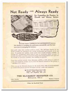 McCaskey Register Company 1938 vintage dental ad controlling practice