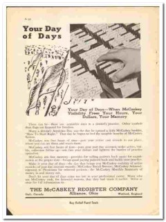 McCaskey Register Company 1938 vintage dental ad practice day