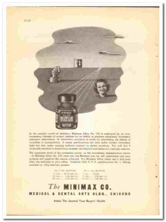 Minimax Company 1938 vintage dental ad Alloy 178 amalgam restoration